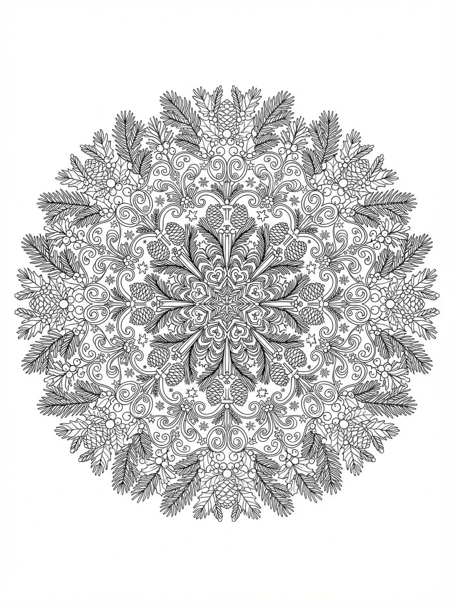 Coloriage Mandala de Noël