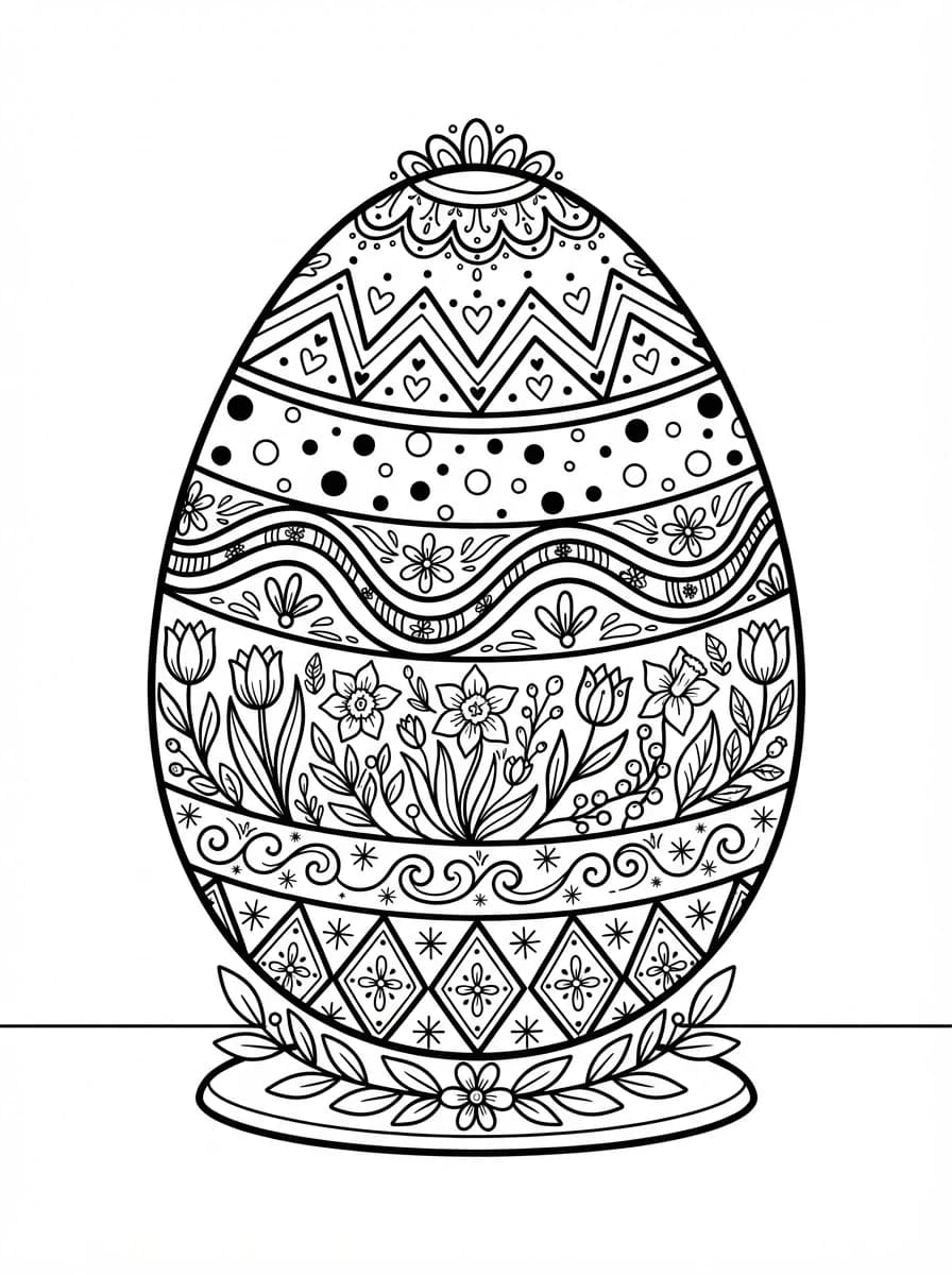Coloriage Œuf de Pâques