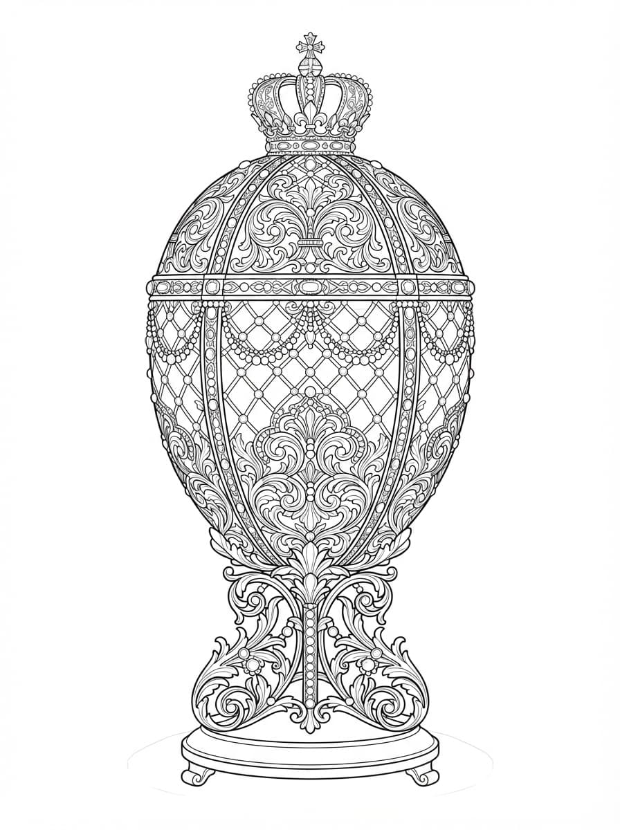 Coloriage Œuf Impérial Précieux aux Arabesques