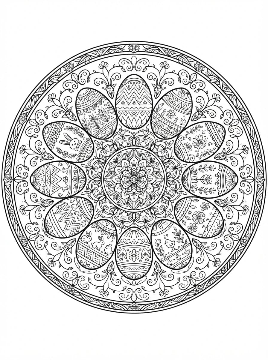 Coloriage Pâques mandala