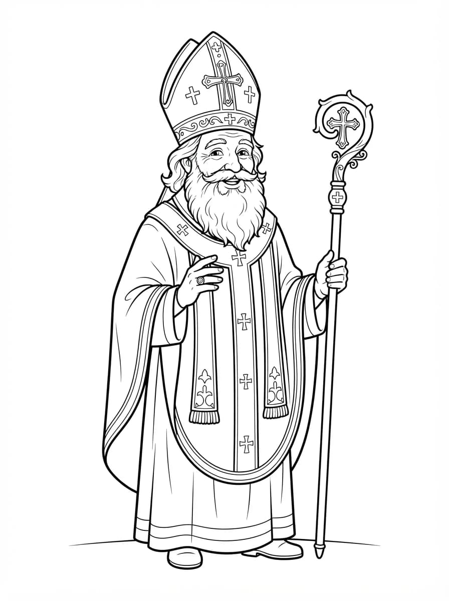 Coloriage Saint Nicolas