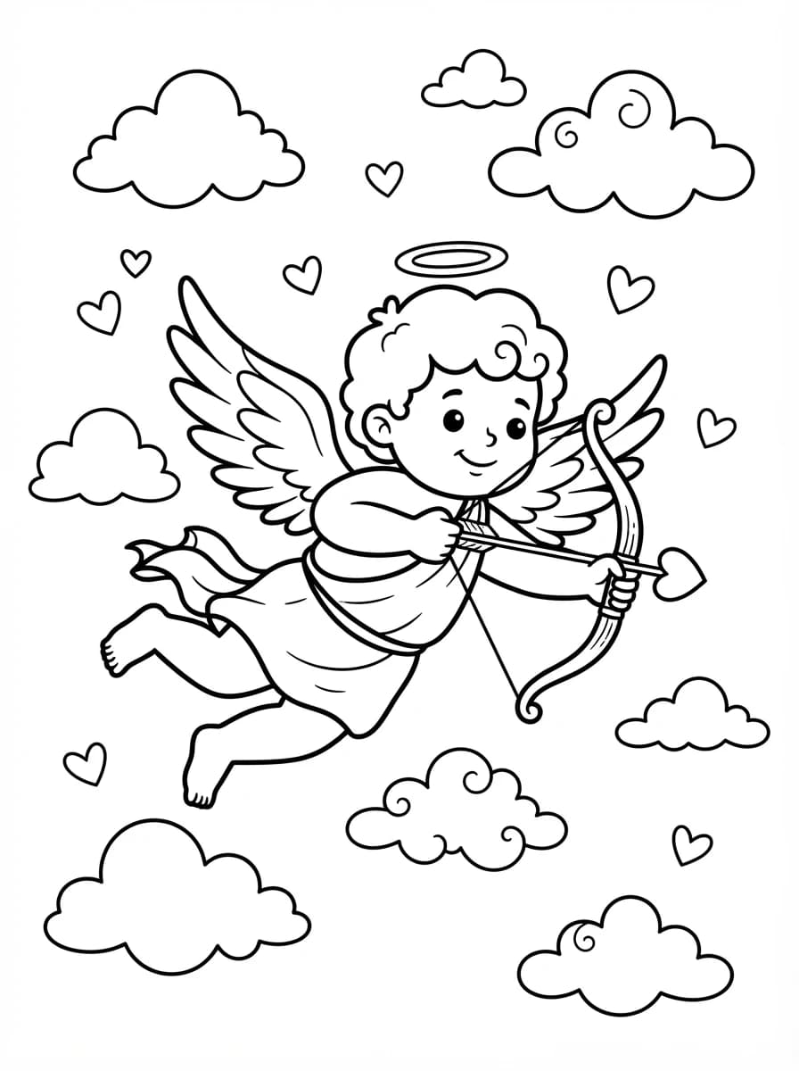 Coloriage Saint-Valentin & Cœurs d’Amour