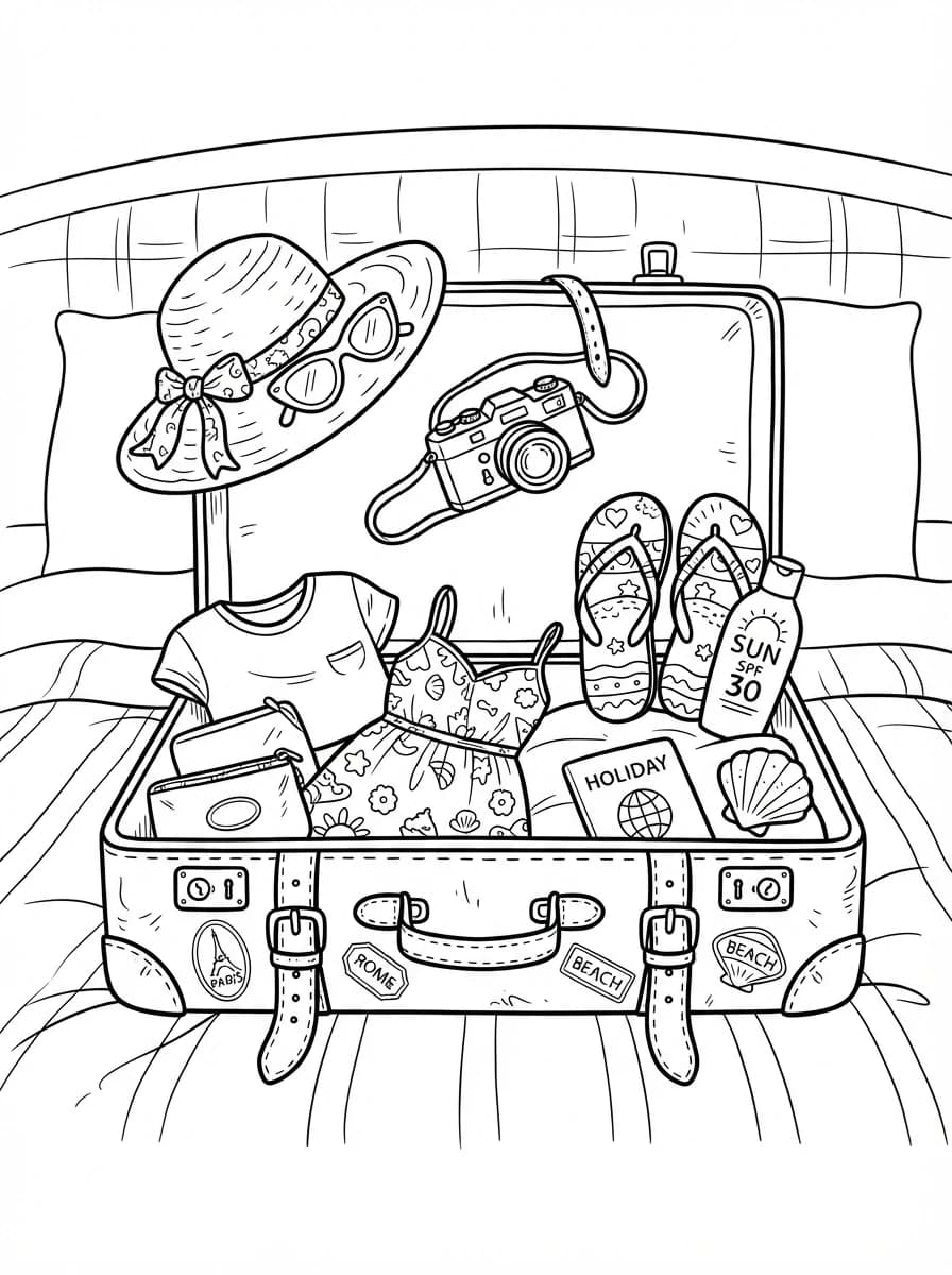 Coloriage Vacances