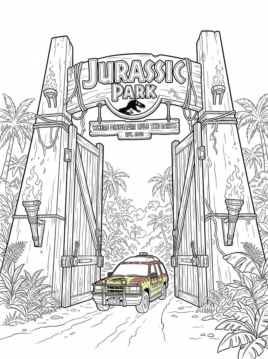 Coloriage Jurassic world park