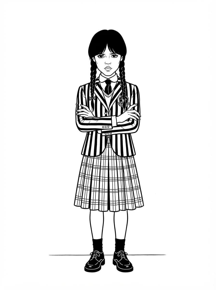 Coloriage Mercredi Addams