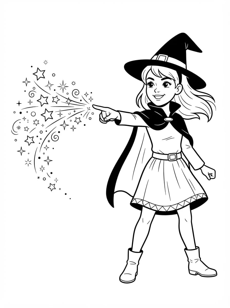 Coloriage Sabrina, l'apprentie sorcière