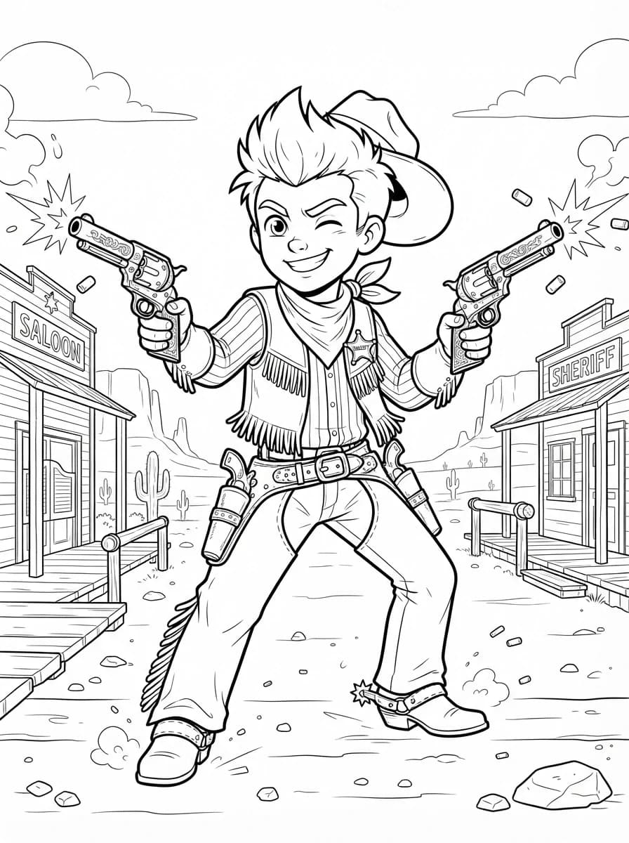 Coloriage Colt le shérif intrépide de Brawl Stars