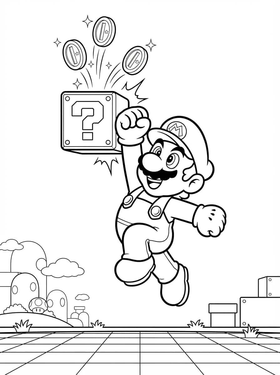 Coloriage Mario