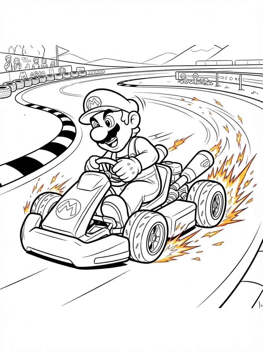 Coloriage Mario kart