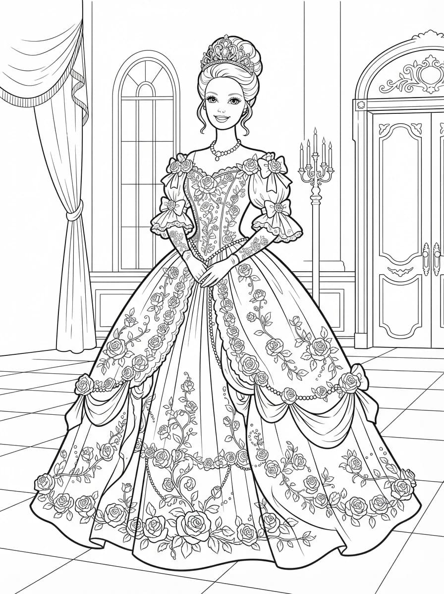 Coloriage Barbie princesse