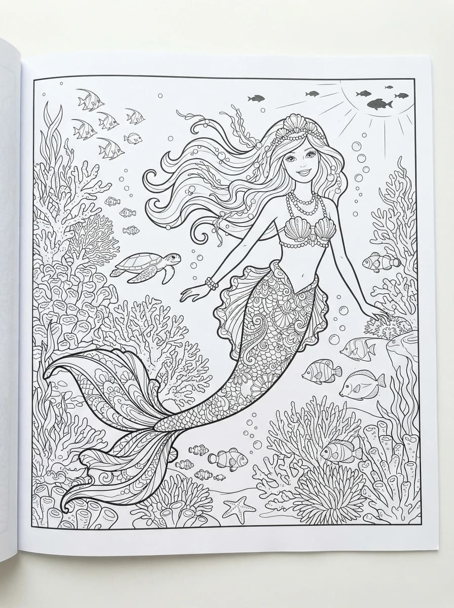 Coloriage Barbie sirène