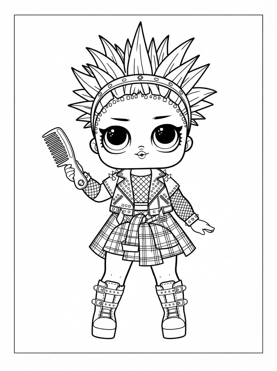 Coloriage Poupée LOL Surprise Hair Goals