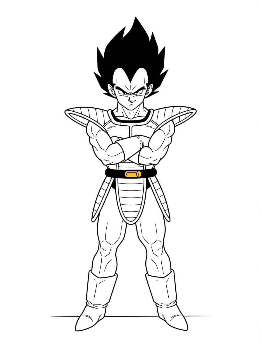 Coloriage Vegeta le Fier Prince des Saiyans