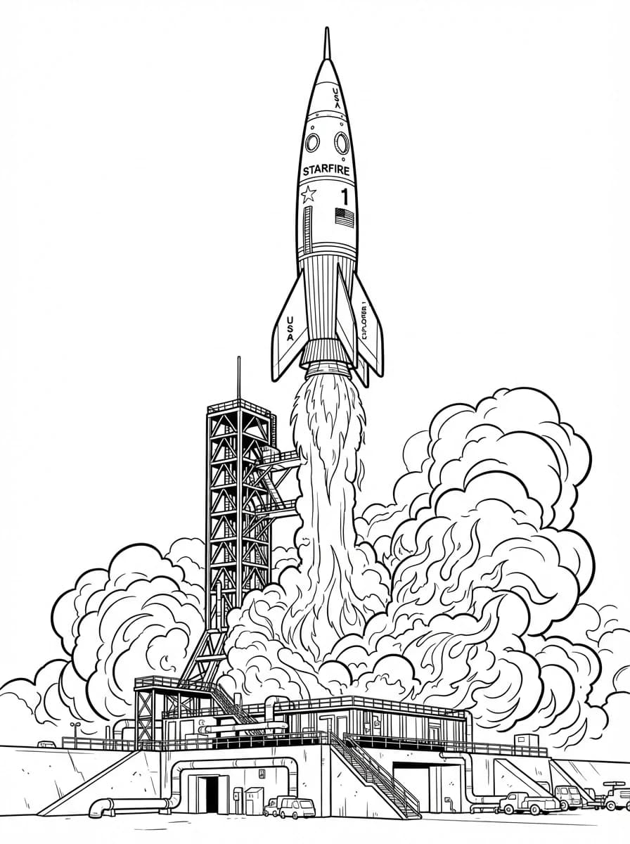 Coloriage Fusée