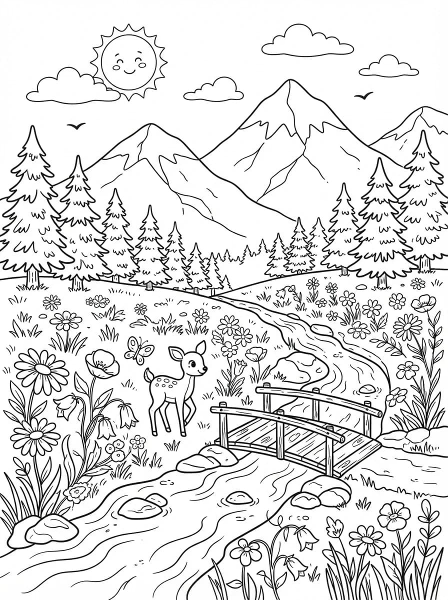 Coloriage Paysage