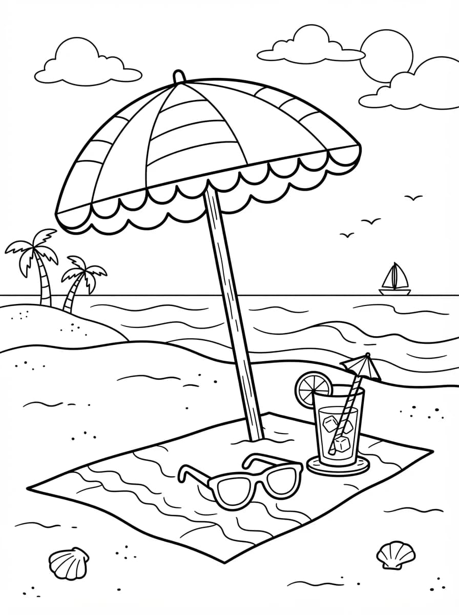 Coloriage Plage