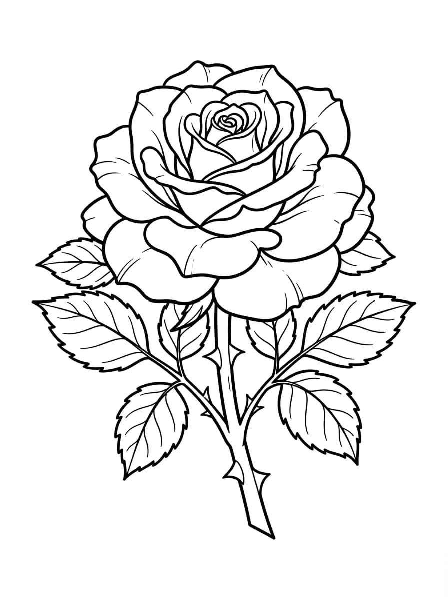 Coloriage La Rose Épanouie du Jardin