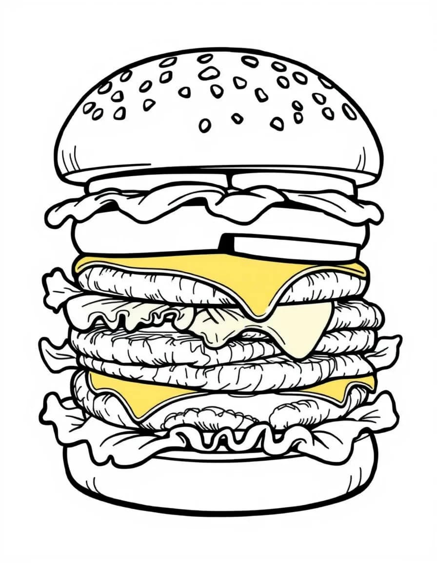 Coloriage Hamburger