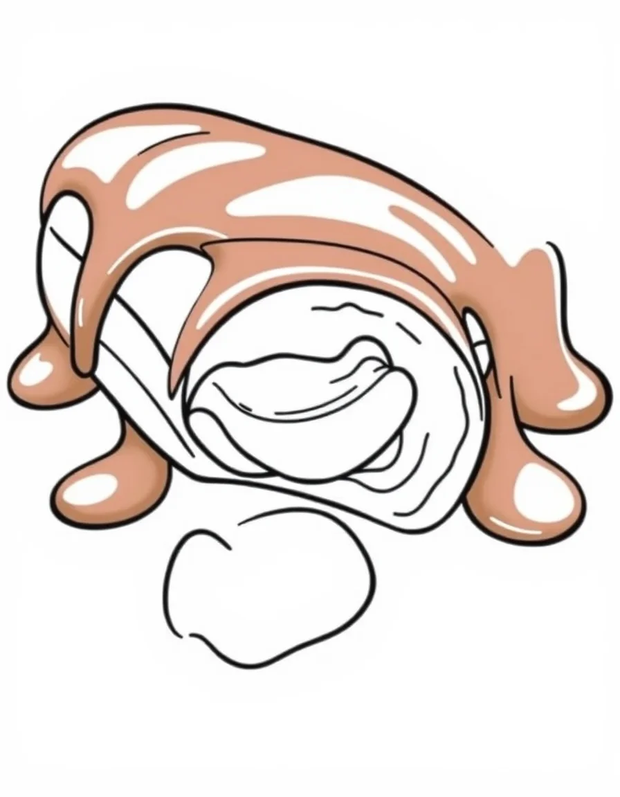 Coloriage Pâtisserie - Éclair au chocolat traditionnel avec son glaçage brillant et sa crème pâtissière onctueuse, dessin clair.