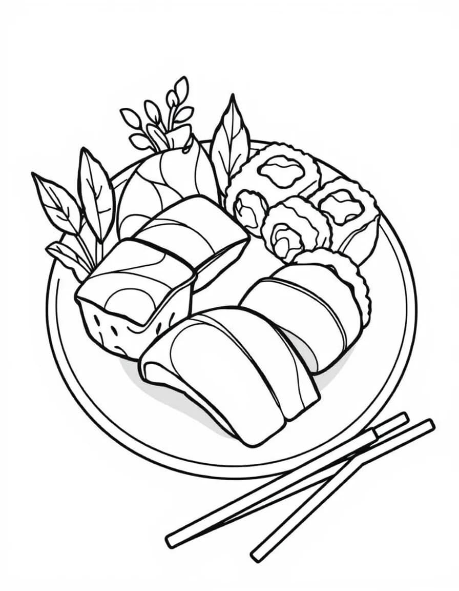 Coloriage Sushi