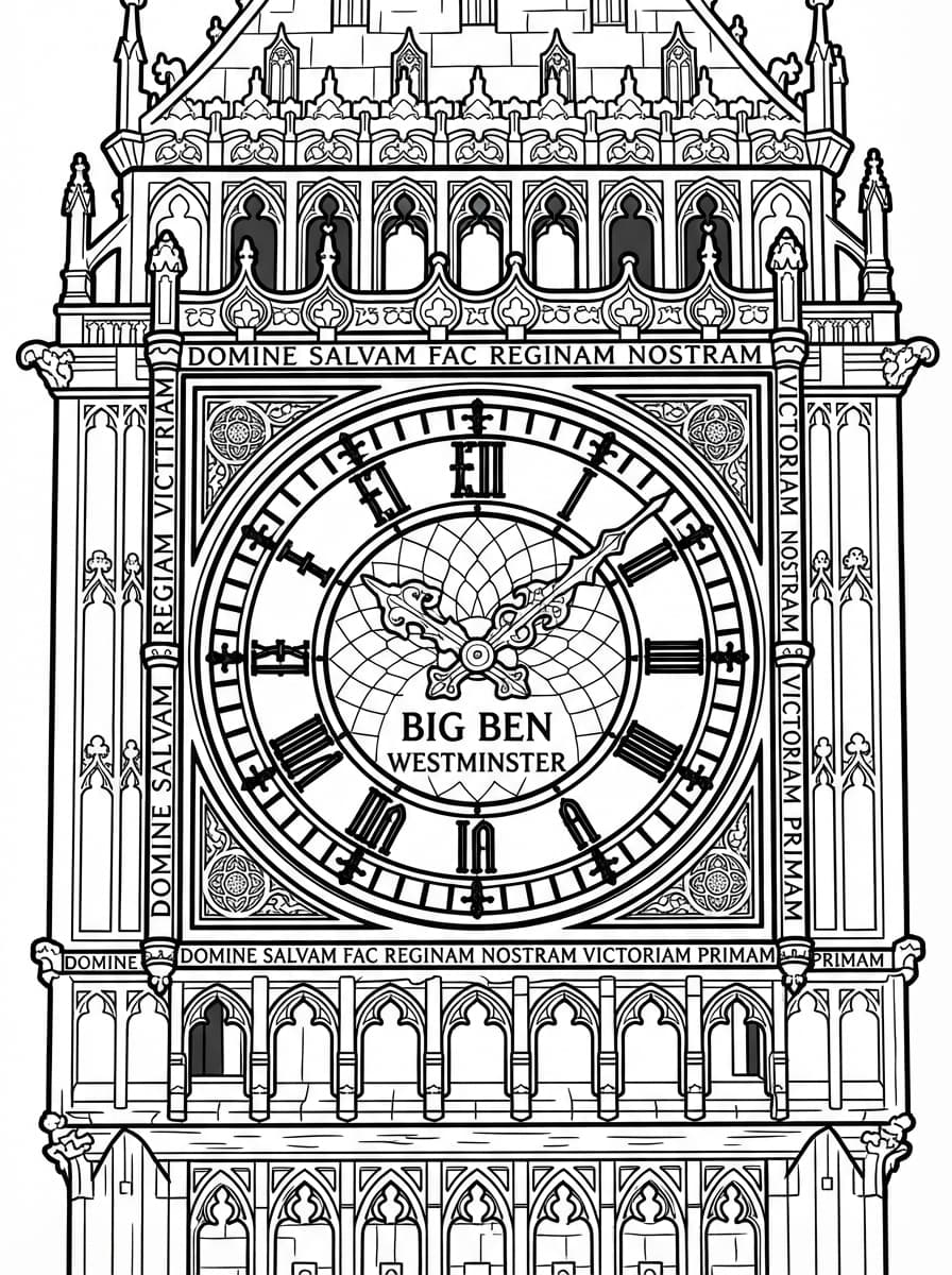 Coloriage Le Grand Cadran de Big Ben