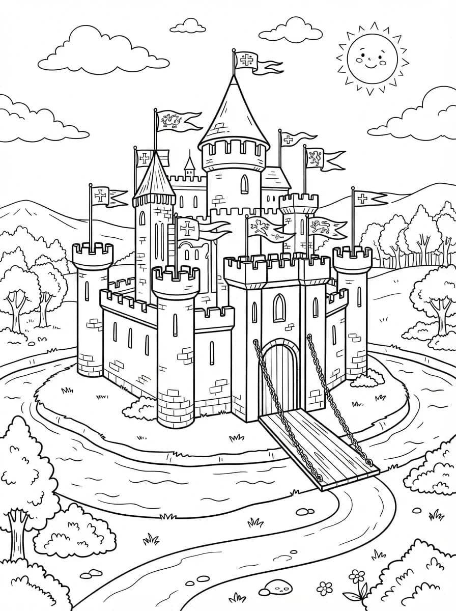 Coloriage Chateau