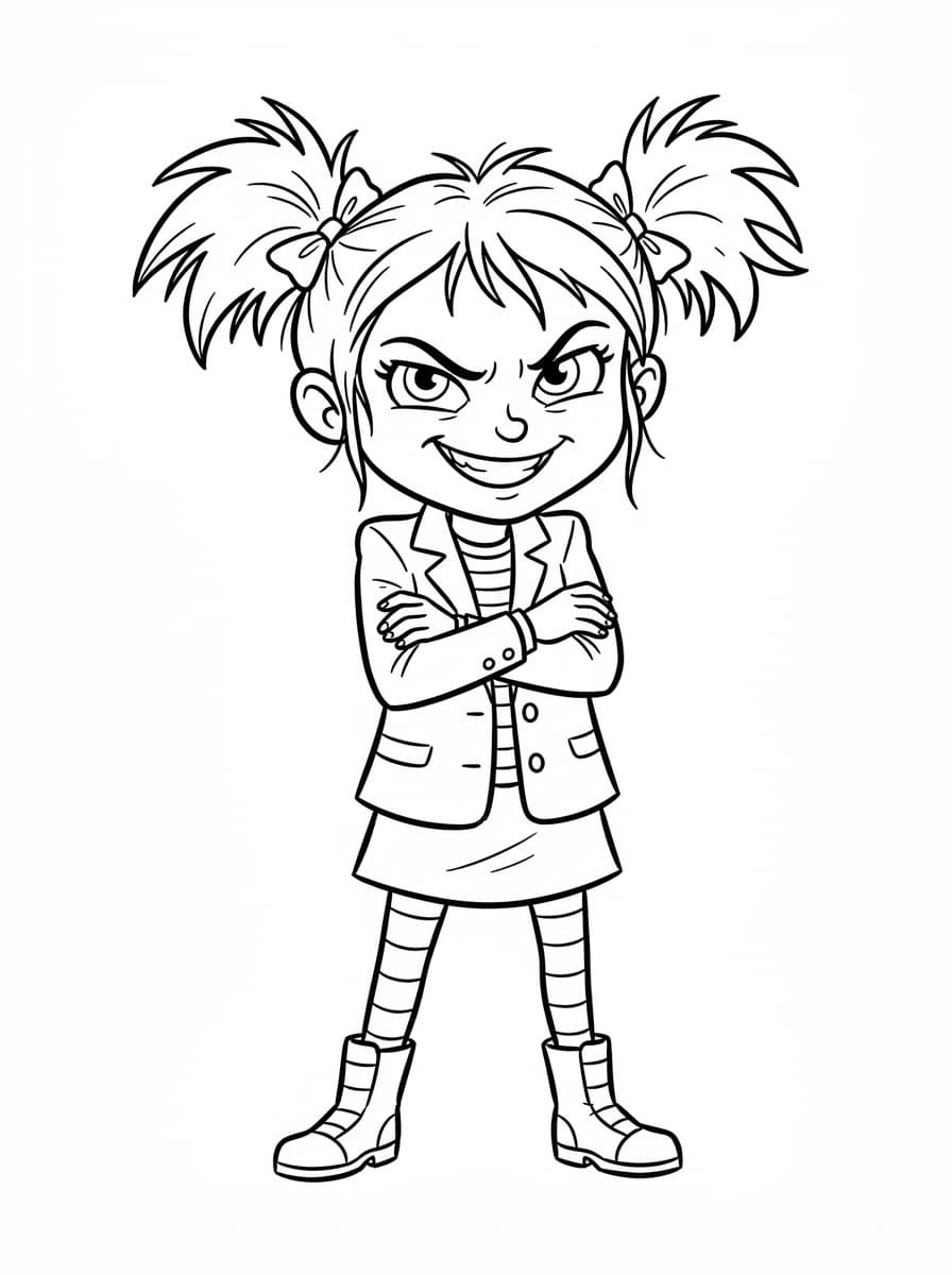 Coloriage Mortelle Adèle les bras croisés