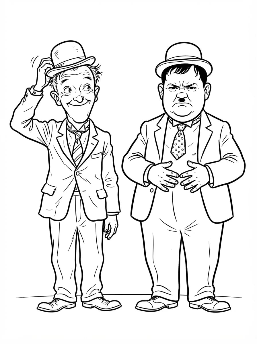 Coloriage Laurel et Hardy