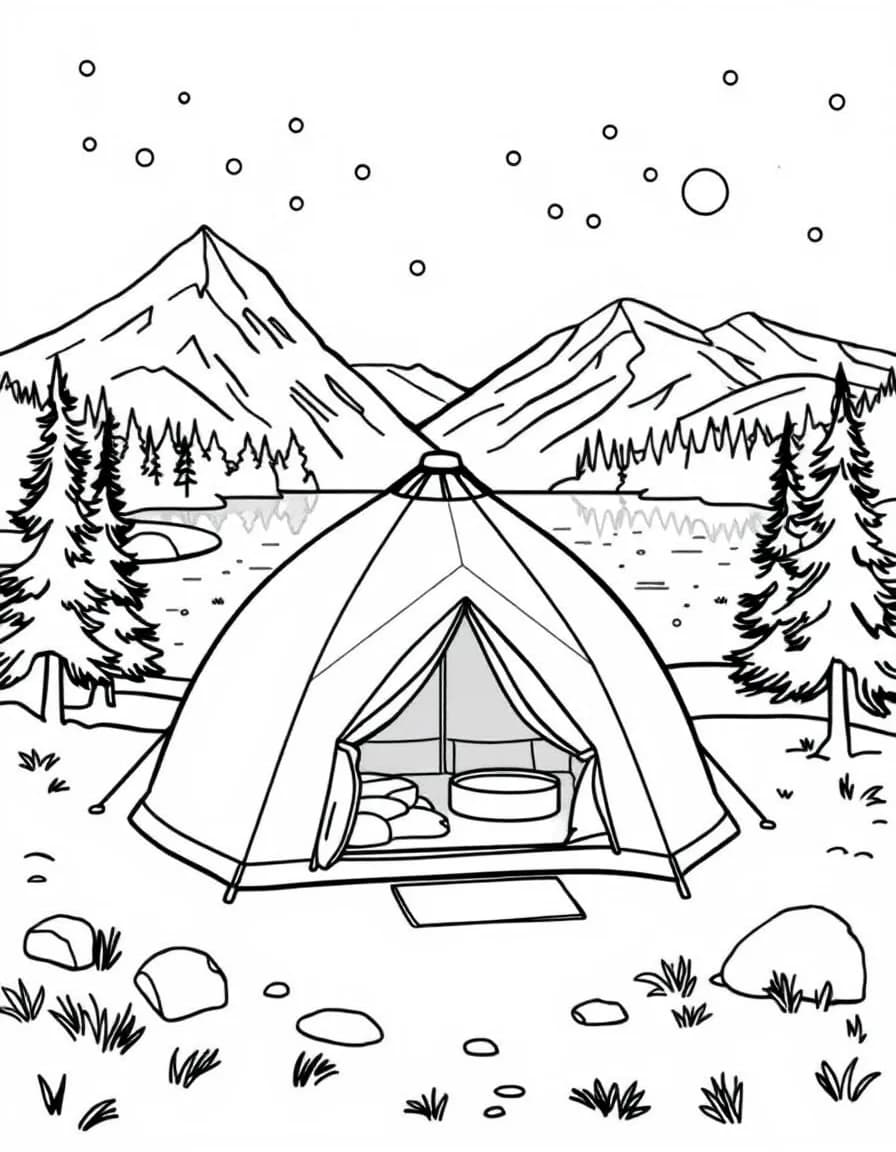 Coloriage Camping