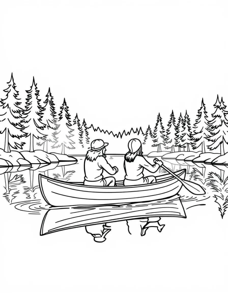 Coloriage Canoë Kayak