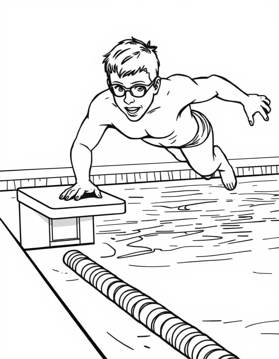 Coloriage Natation
