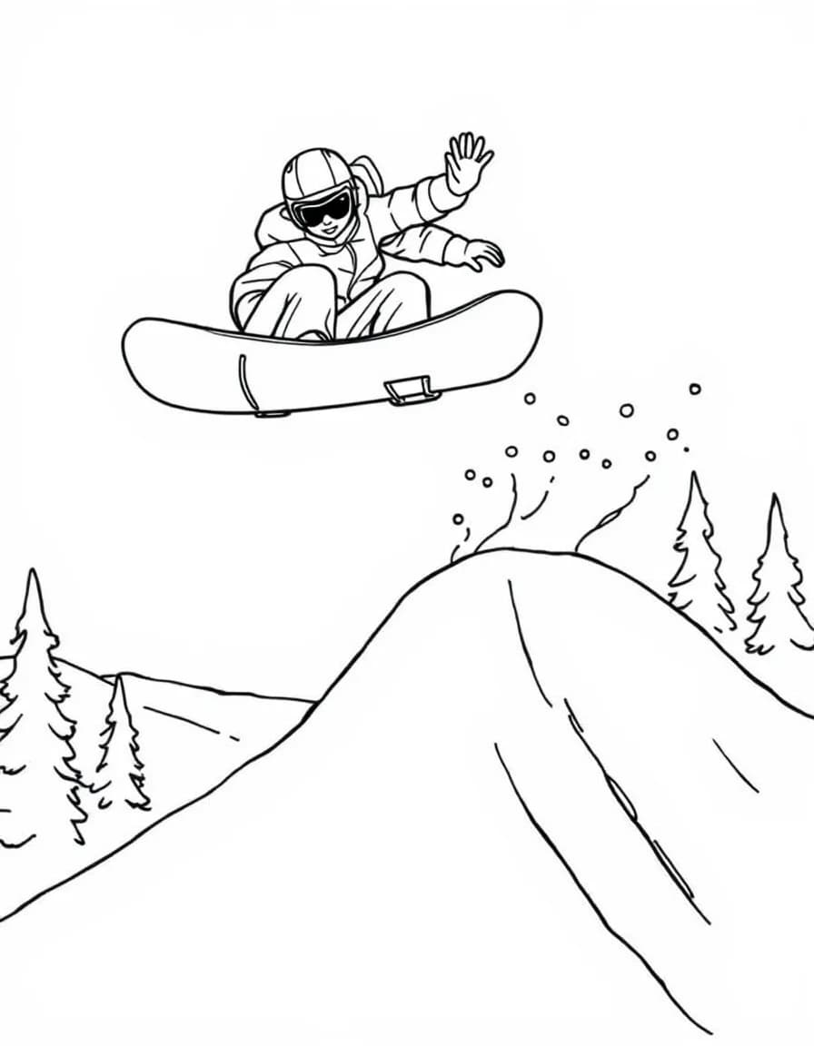 Coloriage Snowboard