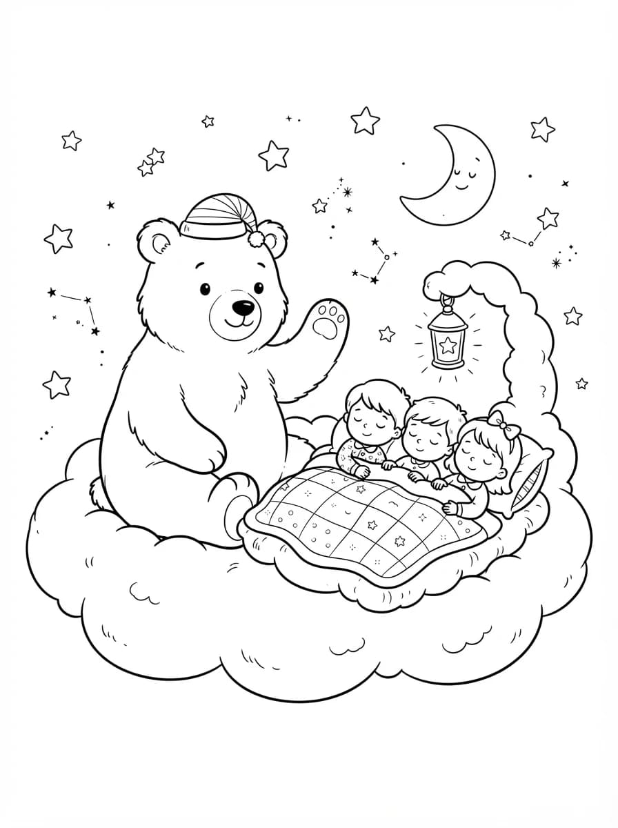Coloriage Bonne nuit les petits