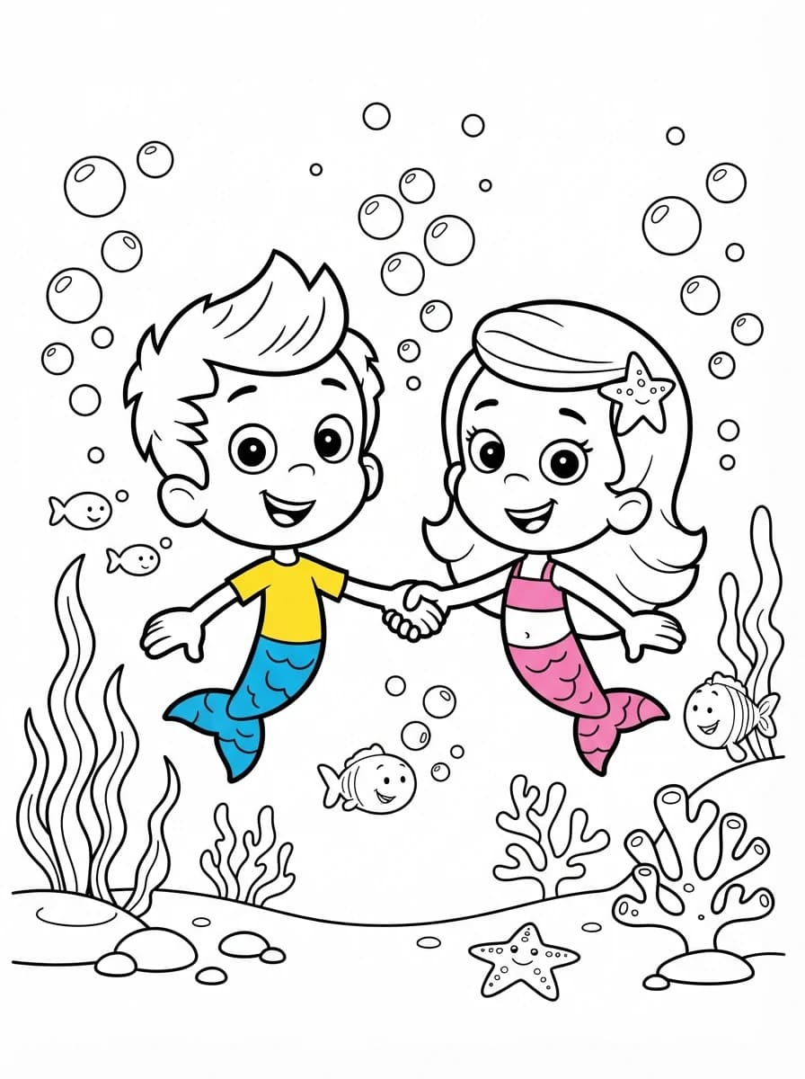 Coloriage Bubulle guppies