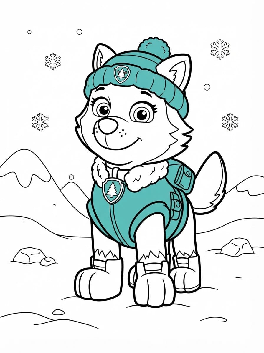 Coloriage Everest Pat patrouille