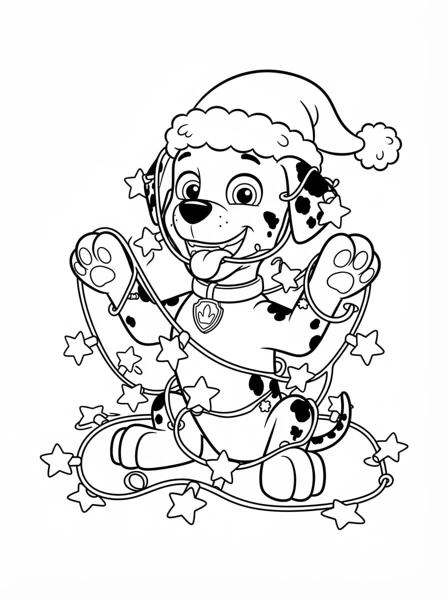 Coloriage Pat patrouille noel