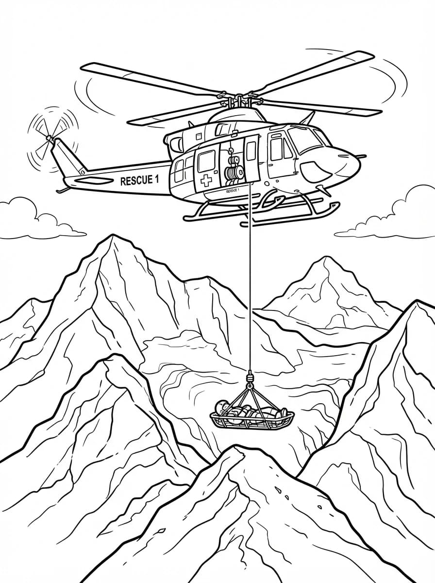 Coloriage Hélicoptère