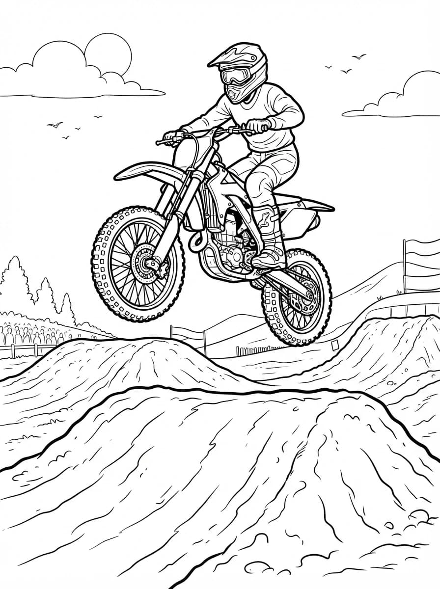 Coloriage Motocross